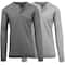 Men's Long Sleeve Waffle-Knit Thermal Henley Shirt 2 Pack